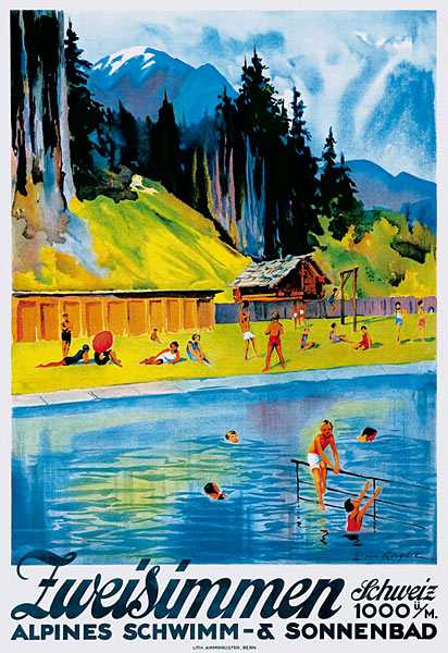 Poster Schwimmbad Zweisimmen