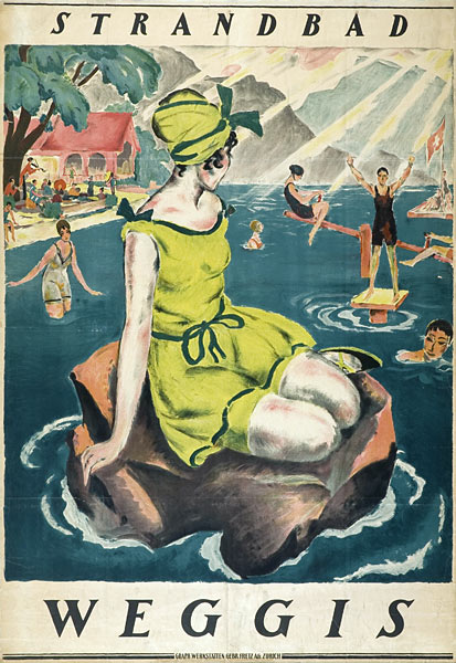 Plakat Strandbad Weggis 1919