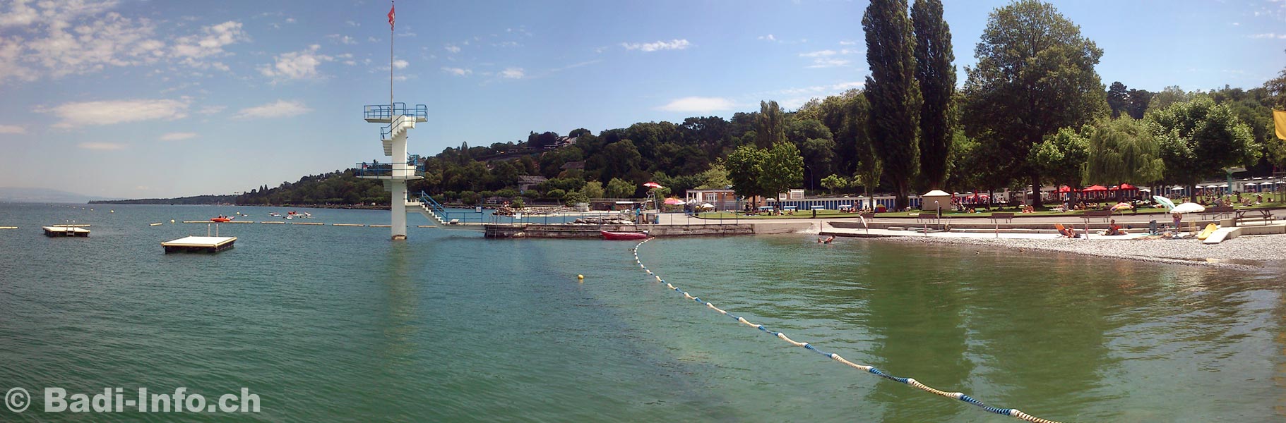 Geneve Plage : piscine au bord du Lac Leman